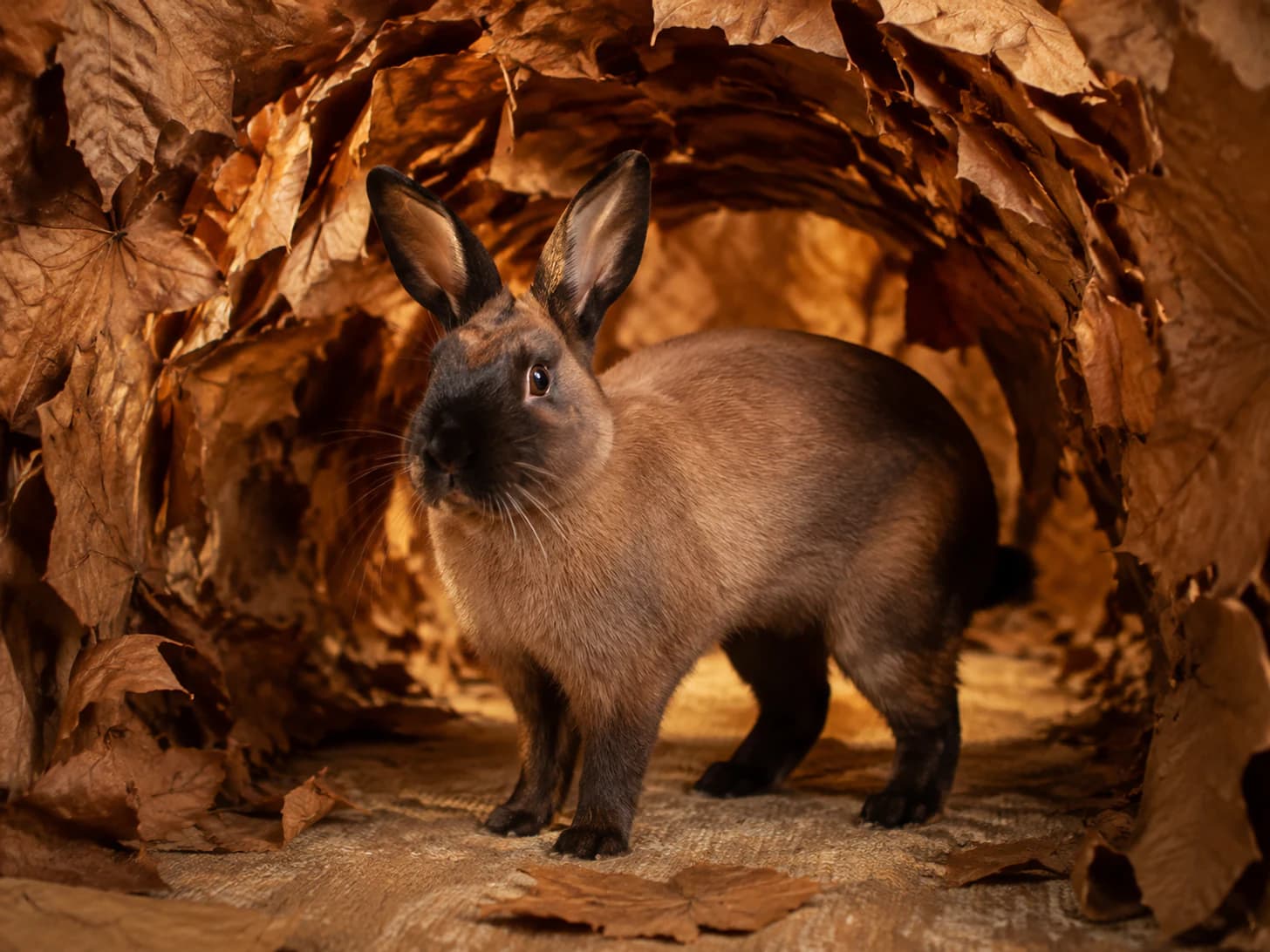 Hazel has built a tunnel out of the leaf pile I spent all of Saturday raking.