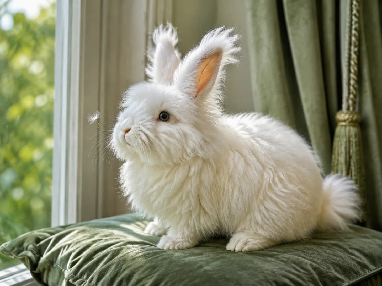 Dandelion is mostly hair. One seed drifted past the window and she has been considering it since.