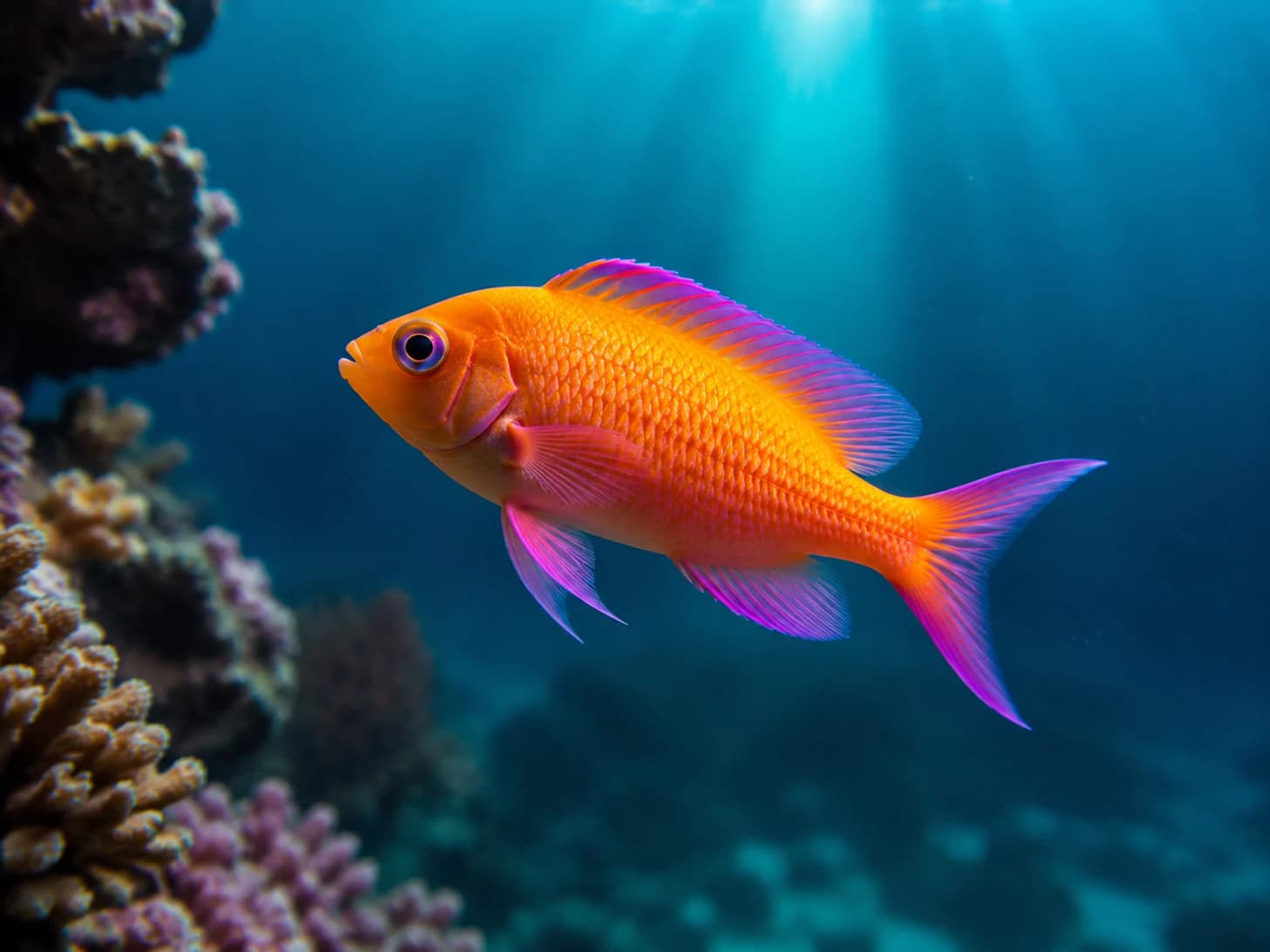Coral does a single lap of the reef in the morning light and calls that a day's work.