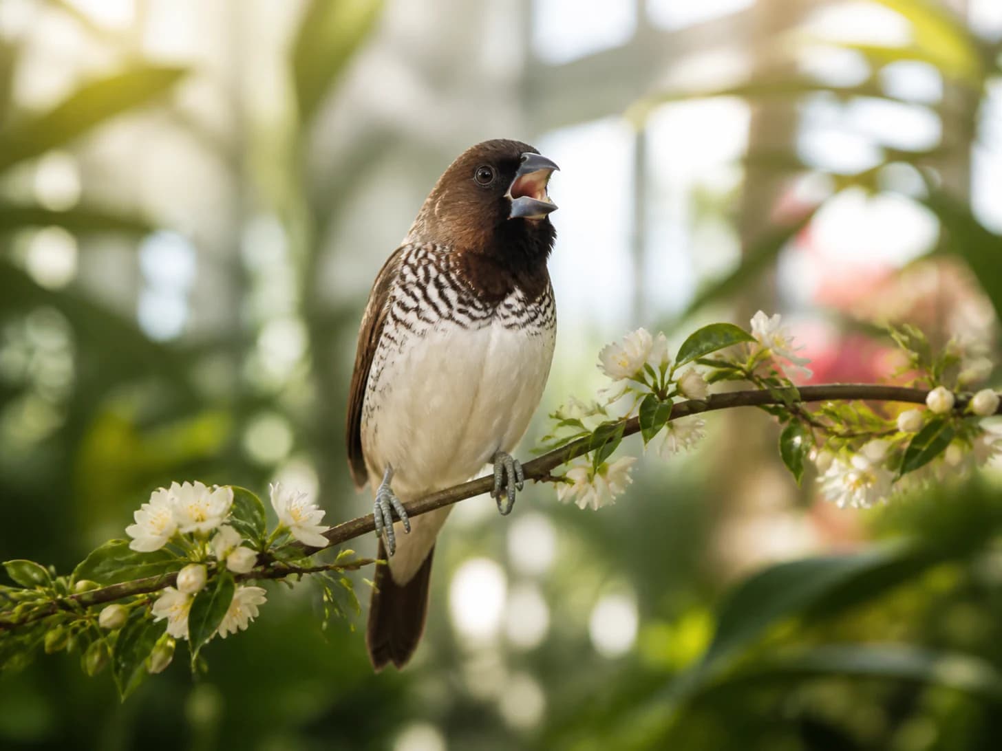 Pip sings all morning from the blossom and takes requests from nobody.