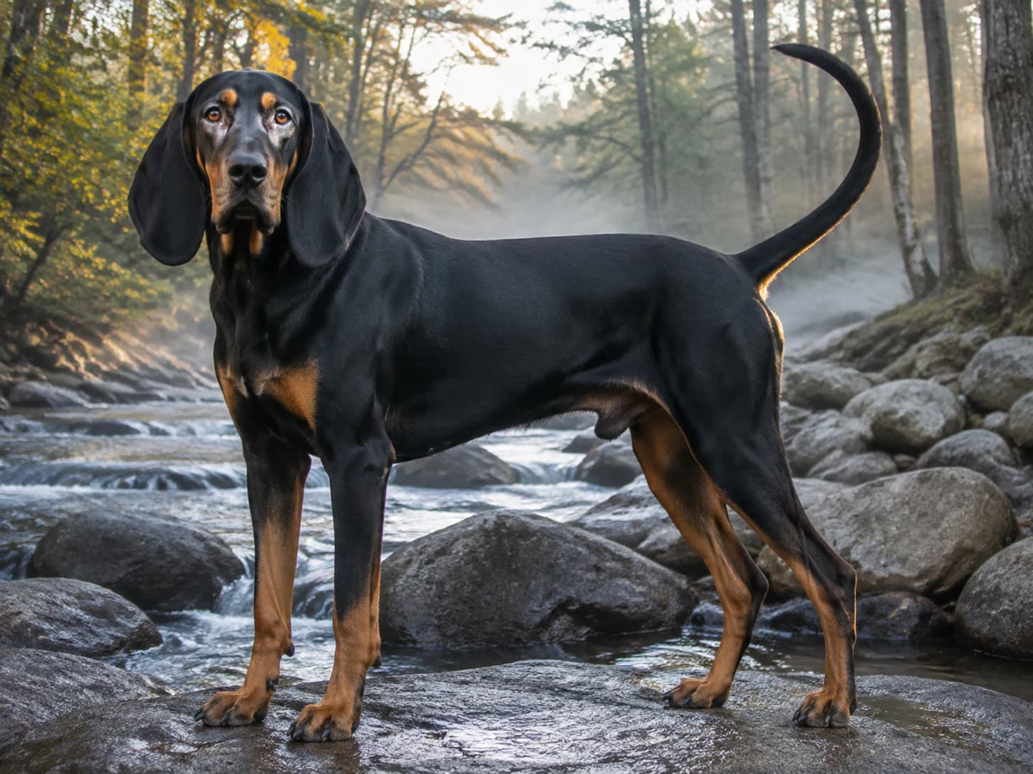 Ranger stops on that rock every morning to check who else has been down to the water.