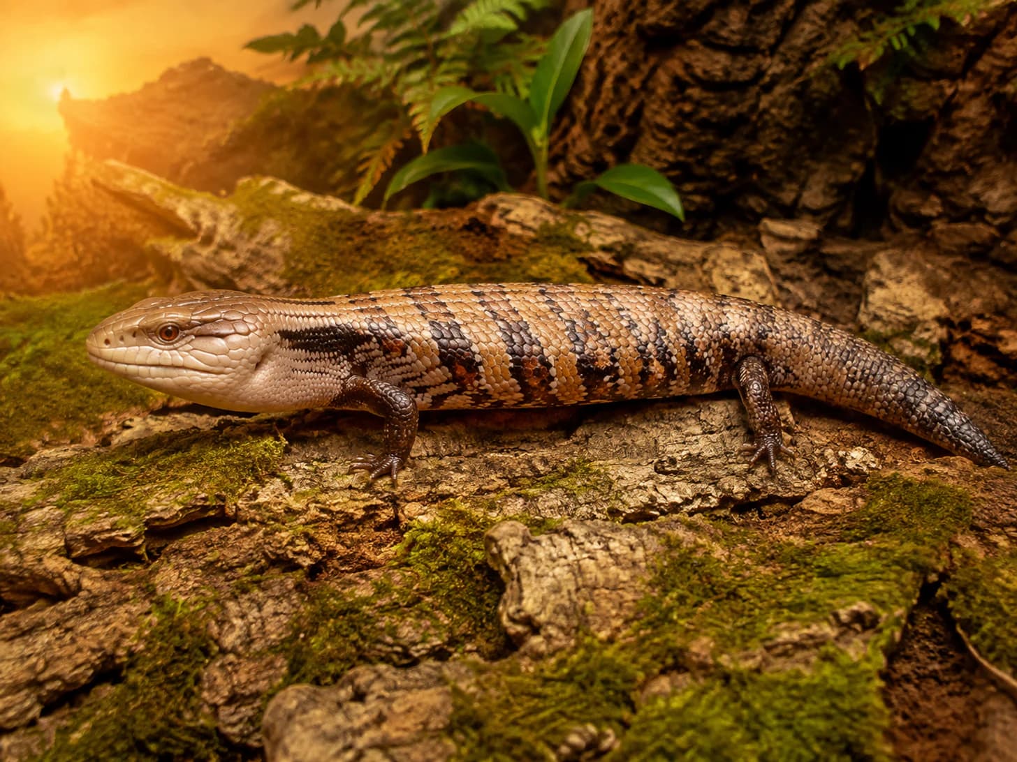 Bruce climbs onto the warm bark for the last of the sun and stays until it has gone.