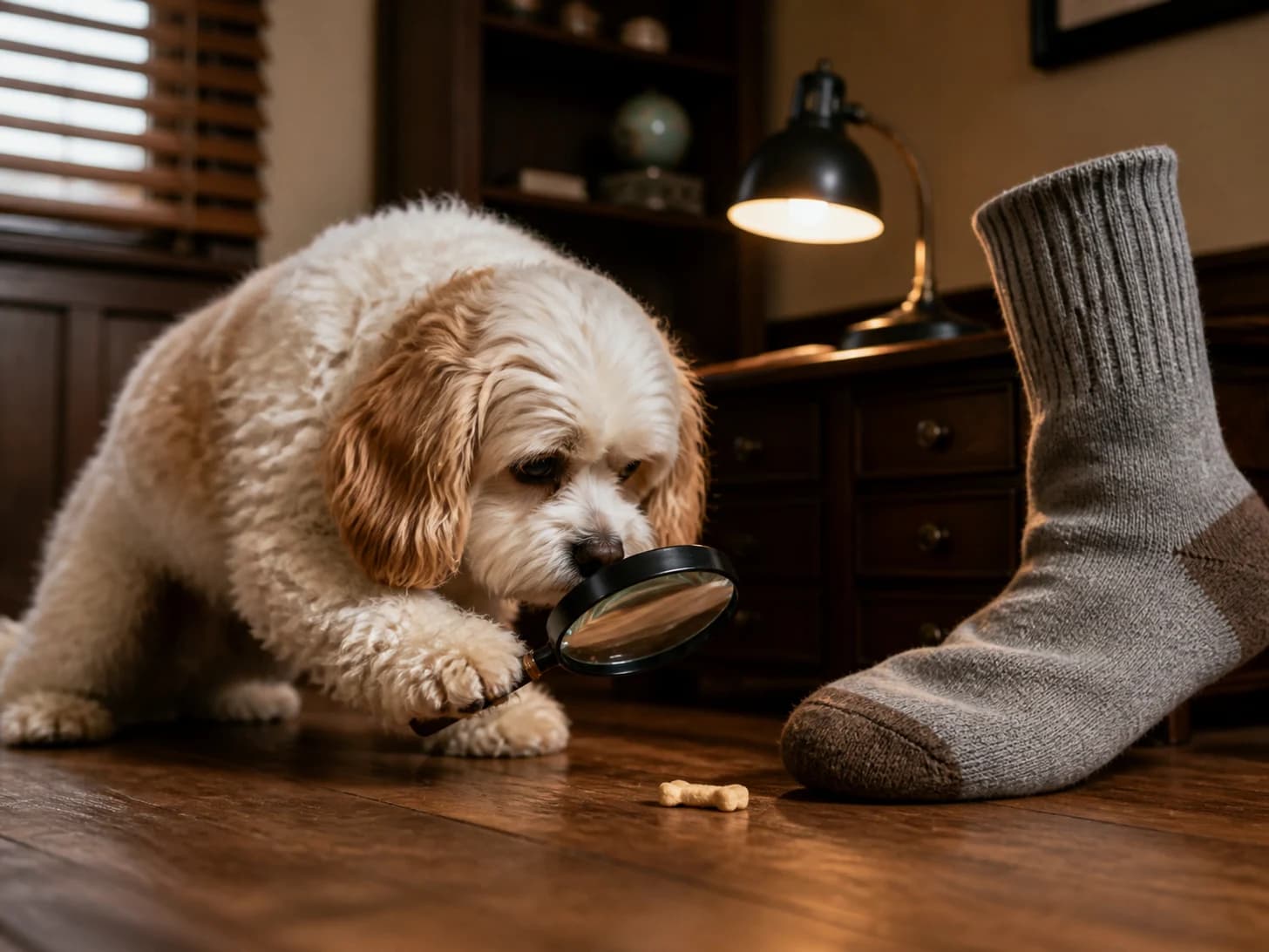 Ivy was promoted to detective examining one suspicious biscuit; unfortunately, a single enormous sock appears without explanation.