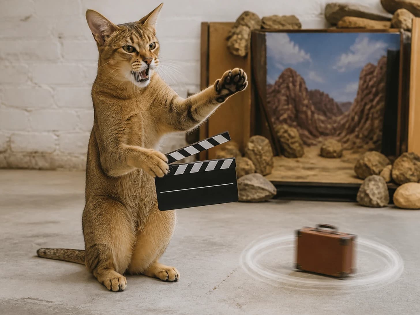 Clemence V was promoted to film director frustrated with a toy clapperboard; unfortunately, one toy suitcase circles endlessly.