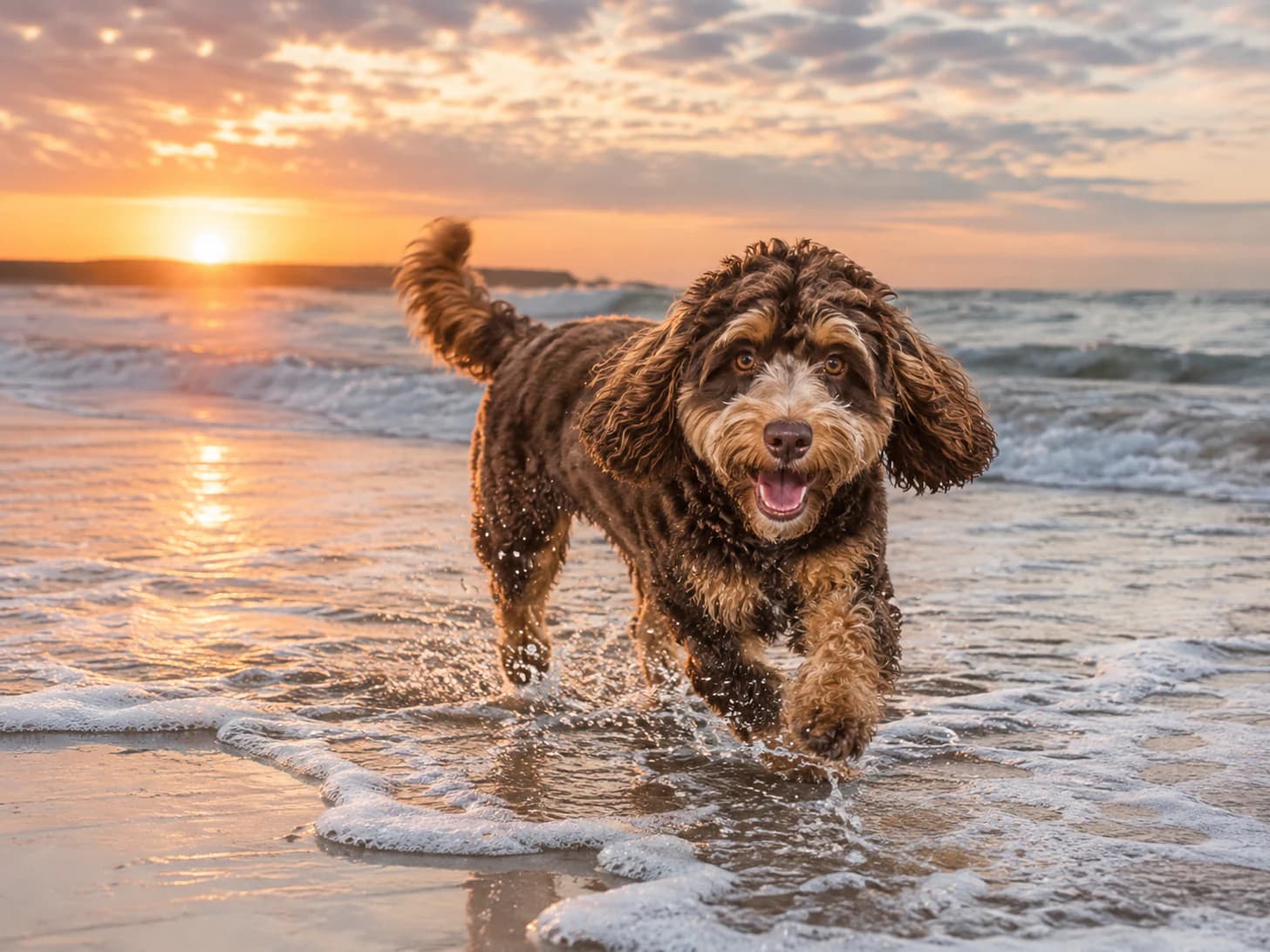 Barney does not swim so much as run at the sea until it gives way.