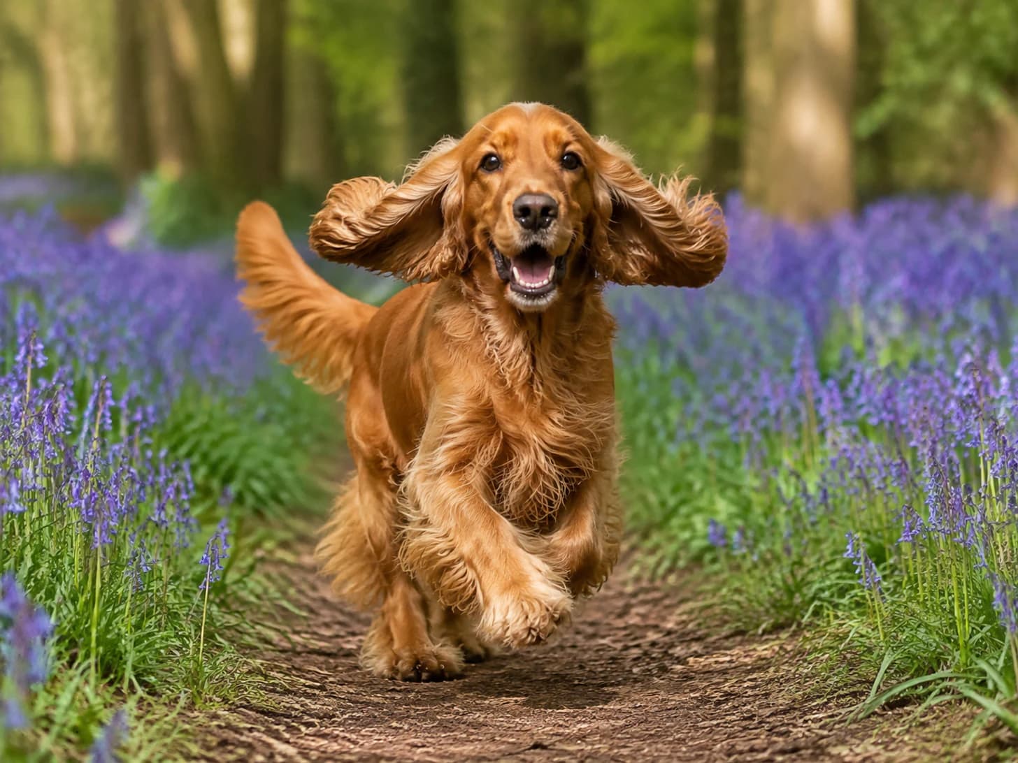 Sorrel runs the bluebell path in May, which is precisely two weeks of pure joy.