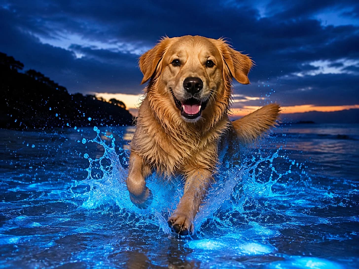 Finn found the water lighting up around him and has refused to come out of it since.