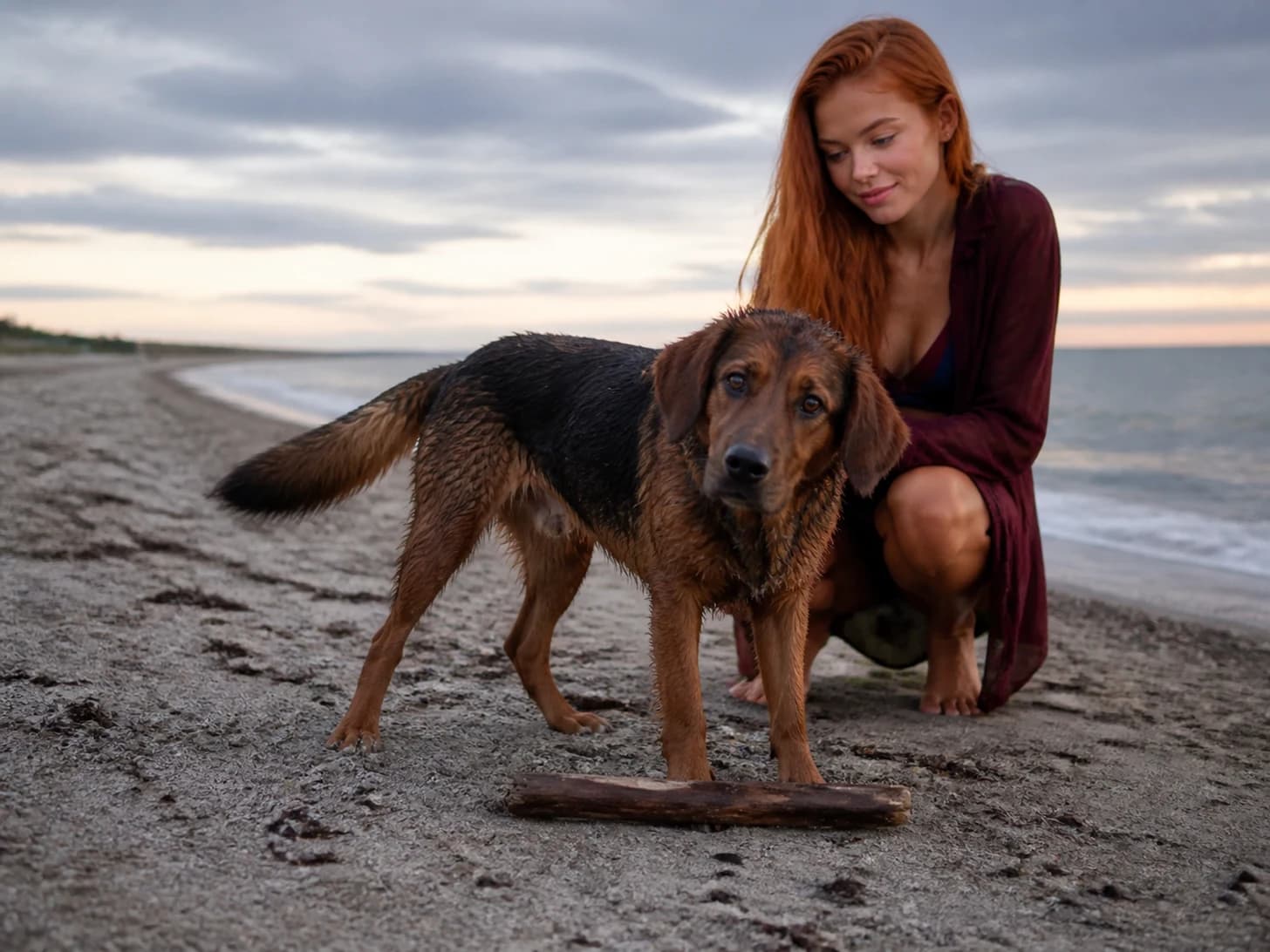 She has decided the whole ocean is a thing to be barked at.