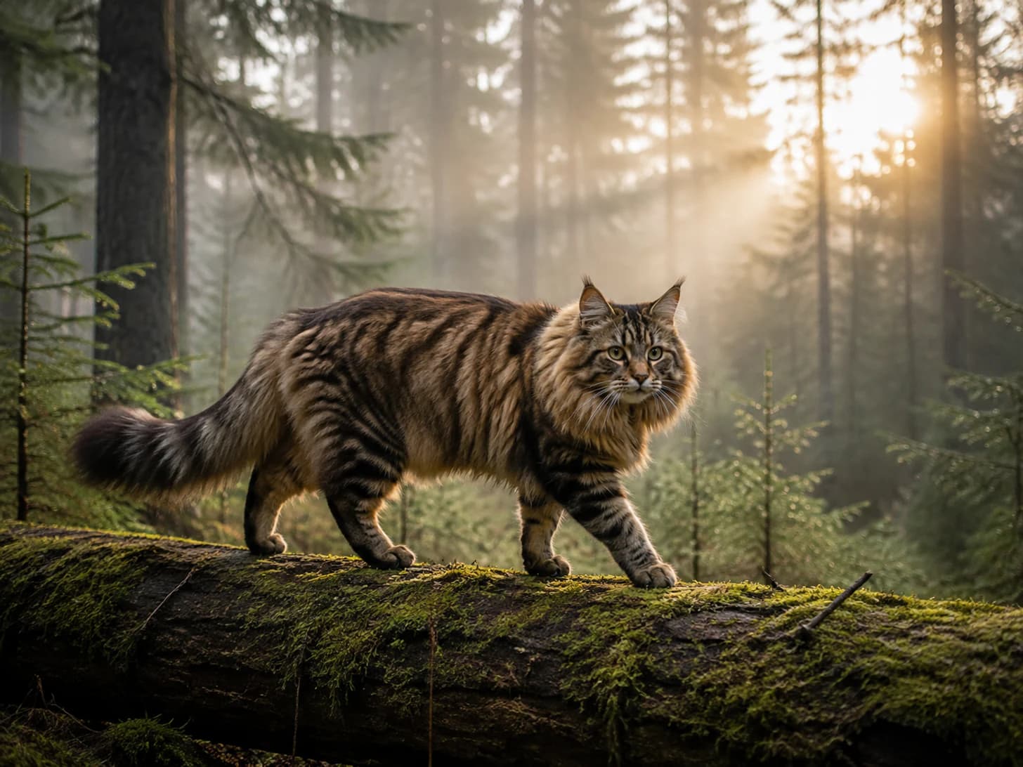 Saga walks the fallen log every morning and considers the entire wood hers.