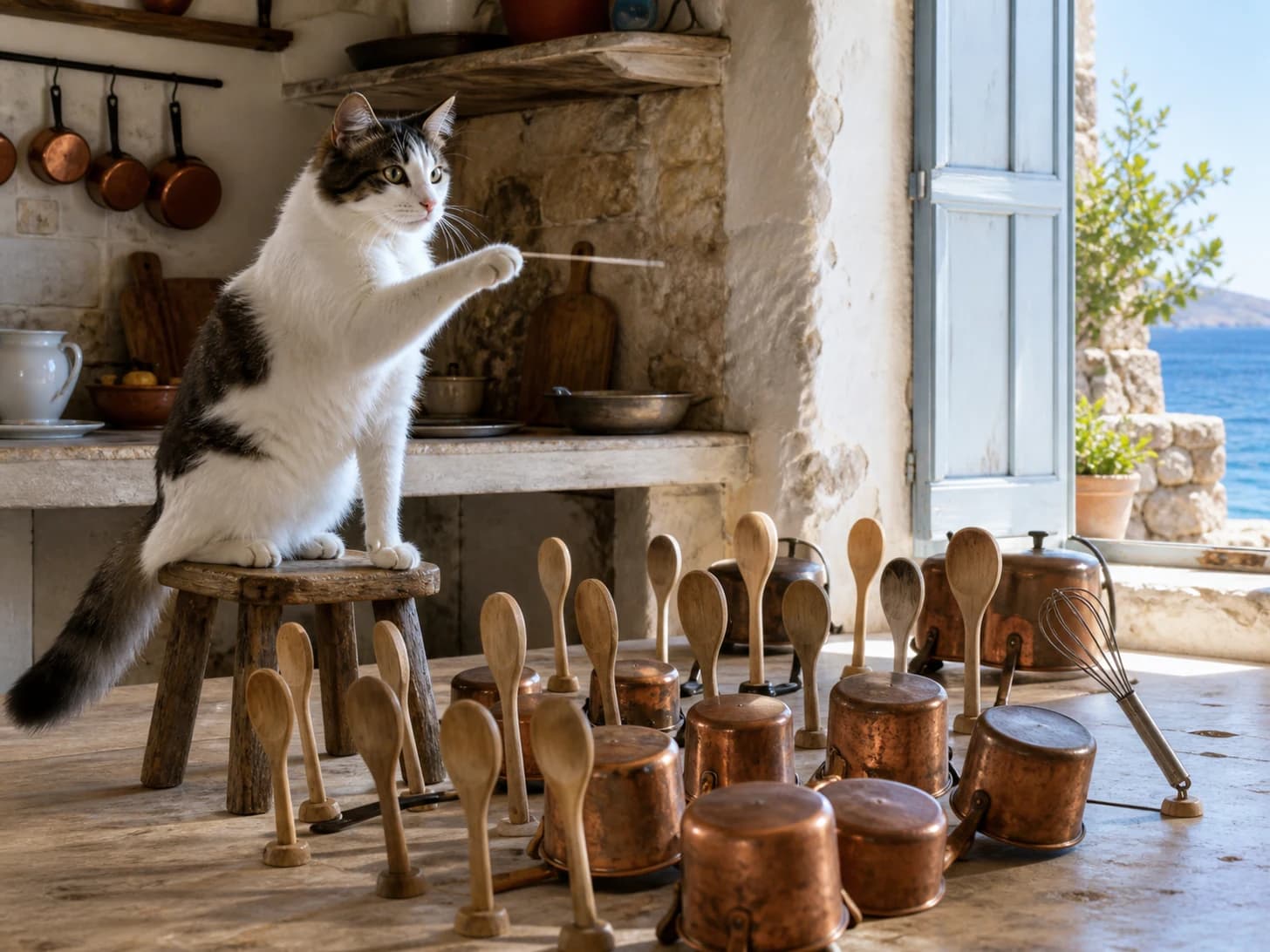 Basil has called the kitchen orchestra to order; the whisk remains openly defiant.