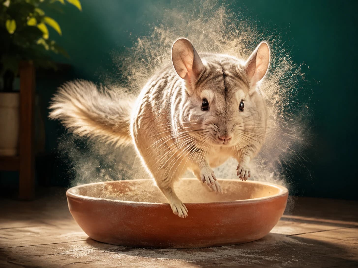 Dusty takes his bath extremely seriously and redecorates the entire room every time.