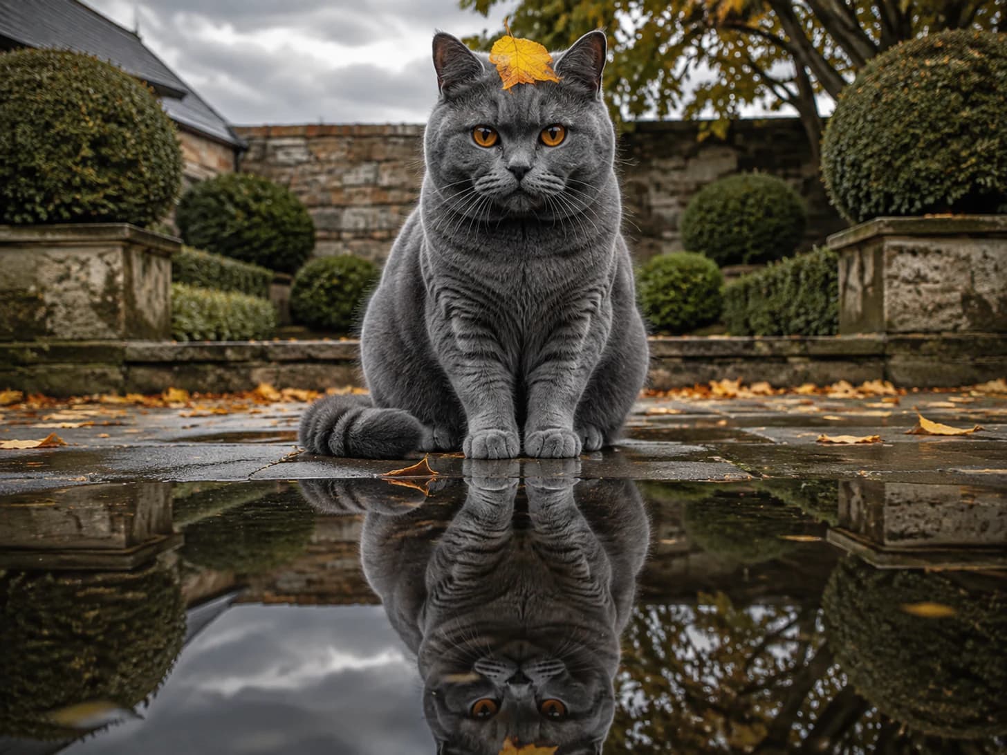 Winnie sat under the tree until a leaf landed on her, and has since refused to remove it.