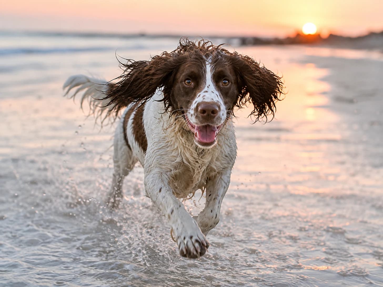 Bracken hits the water at a flat run and the ears take a moment to catch up.