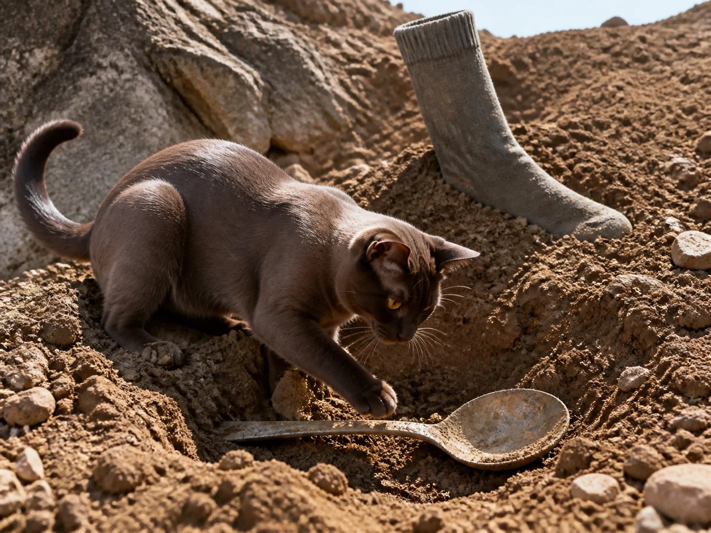 Yarrow II was promoted to archaeologist uncovering a giant spoon; unfortunately, a single enormous sock appears without explanation.