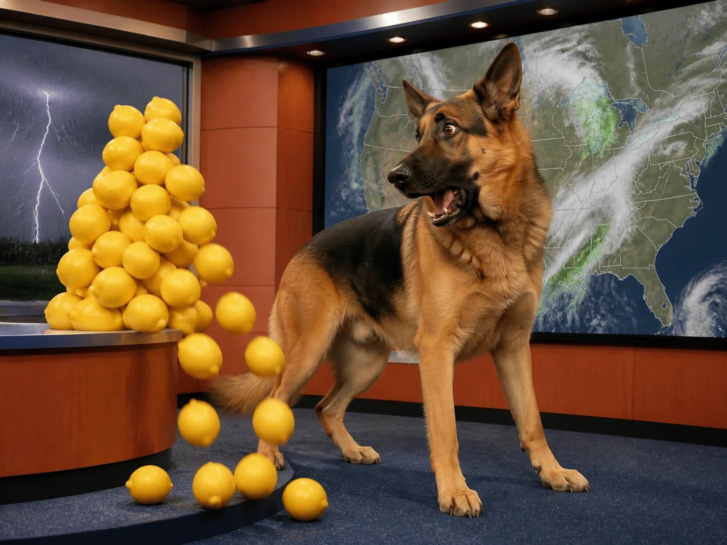 Kestrel was promoted to weather forecaster surprised by its own forecast; unfortunately, a tower of lemons begins to collapse.