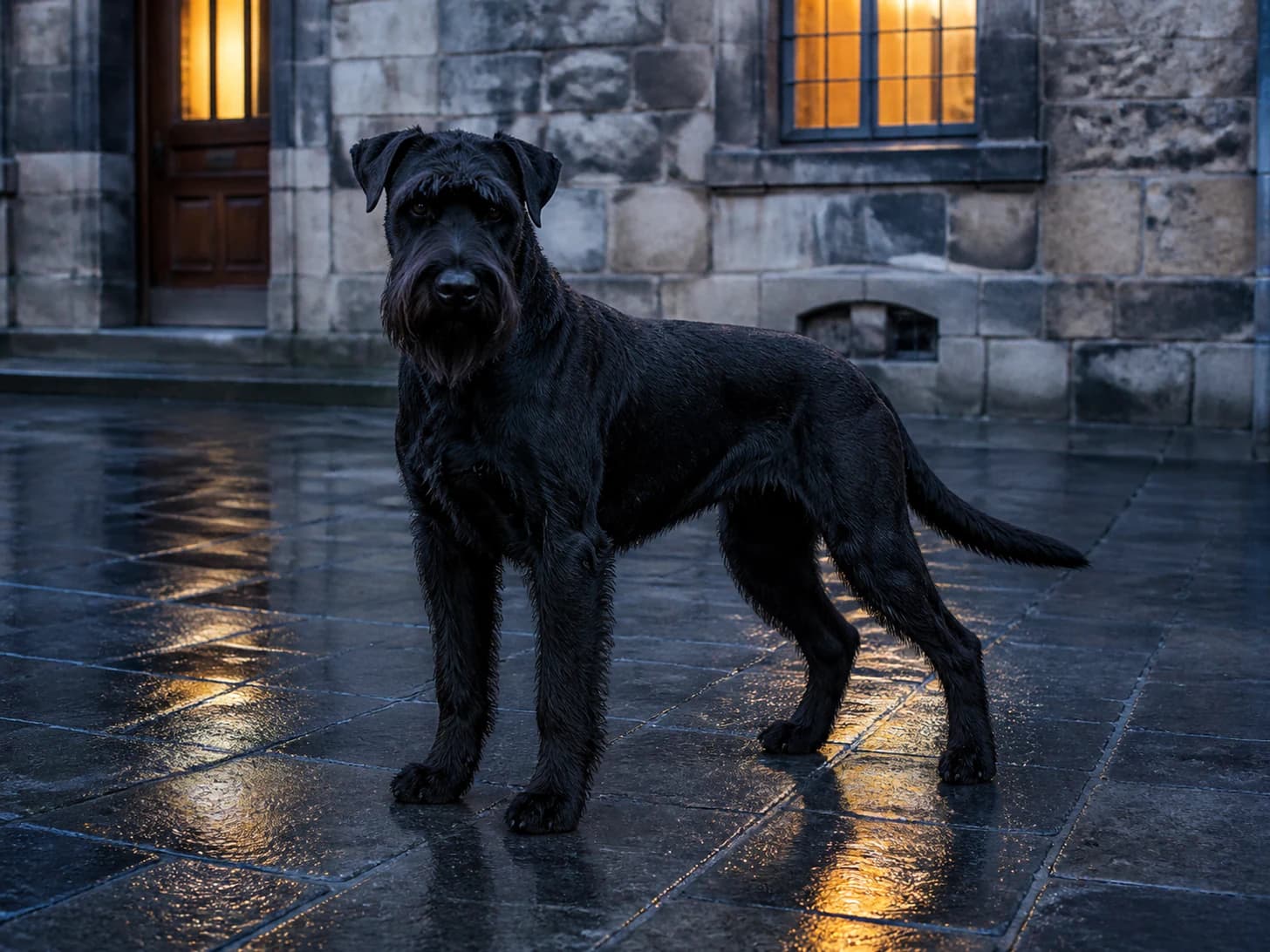 Wolfgang waits out in the rain rather than miss anything happening in the square.
