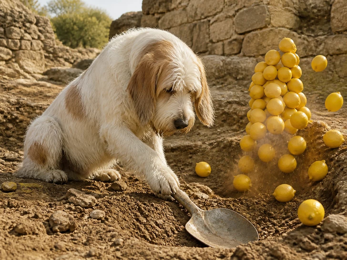 Fable was promoted to archaeologist uncovering a giant spoon; unfortunately, a tower of lemons begins to collapse.