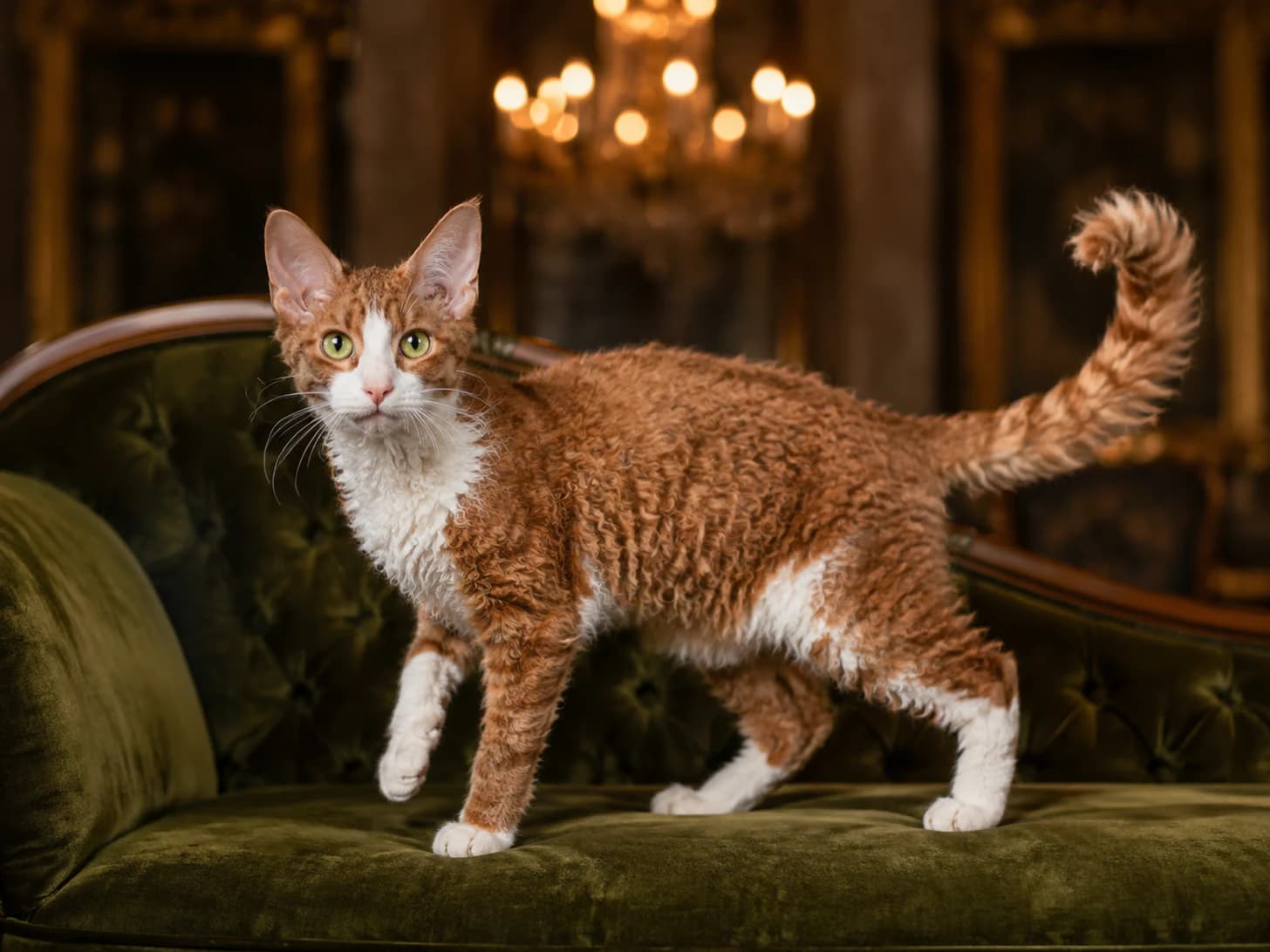 Marmalade takes the chaise every evening at eight, and the chandelier is frankly for him.