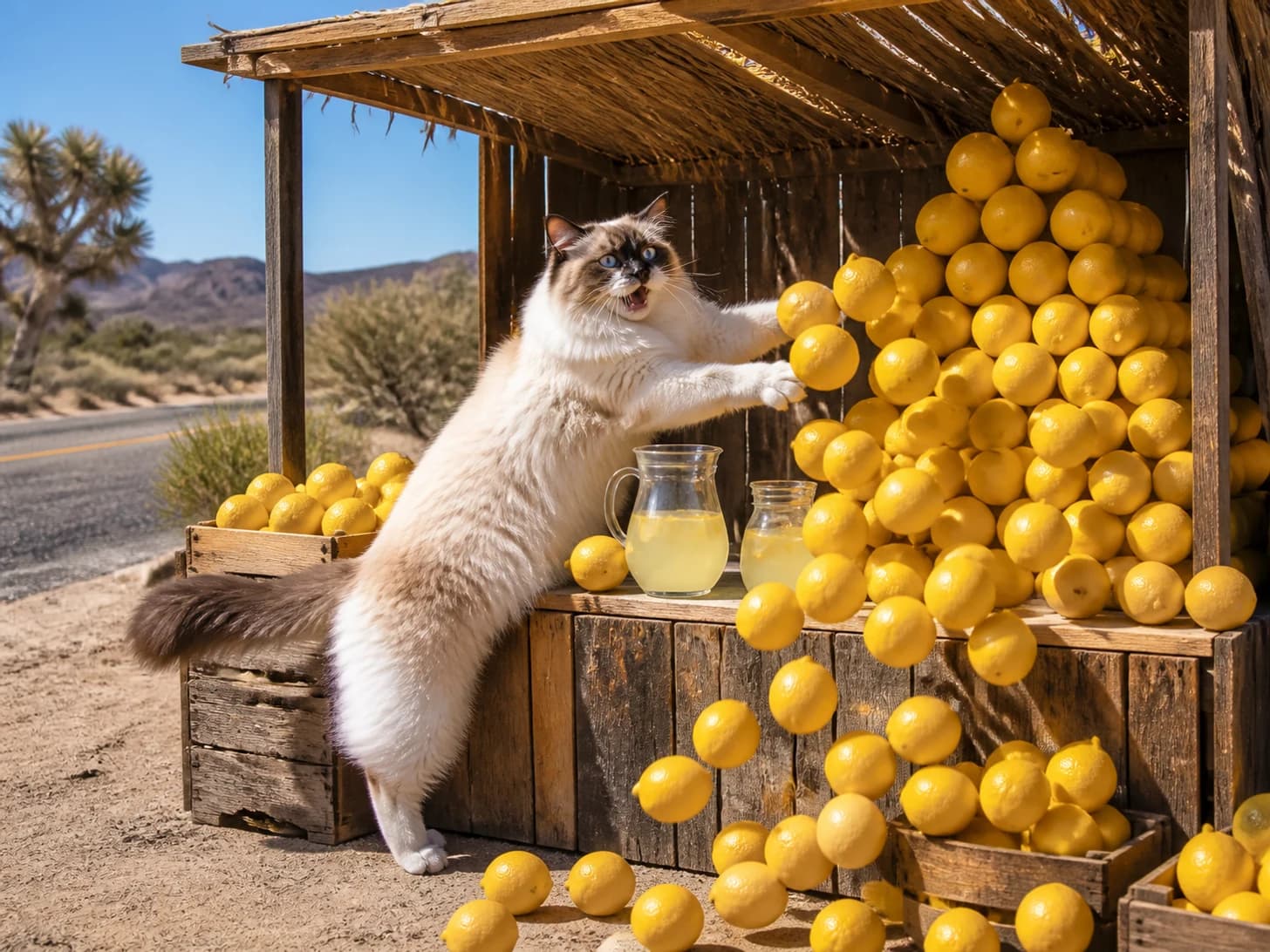 Blini's desert lemonade stand has encountered more inventory than anticipated.